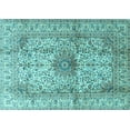 thumbnail image 1 of Ahgly Company Indoor Rectangle Medallion Light Blue Traditional Area Rugs, 2' x 3', 1 of 4