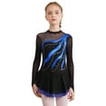 thumbnail image 2 of vastwit Kids Girls Long Sleeve Figure Ice Skating Dress Ballet Dance Tutu Dress Gymnastics Leotards Royal Blue 16, 2 of 7