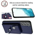 thumbnail image 6 of Compatible for Samsung Galaxy S21 FE Case with Card Holder, Wallet Case for Women Men with Rotation Finger Ring Stand, Accordion Style PU Leather Shockproof Case for Galaxy S21 FE, Blue, 6 of 7