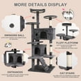 thumbnail image 6 of CL.HPAHKL 54in Cat Tree Tower, Multi-Level Cat Tower Furniture Activity Center with Platform Scratching Posts Stand House Condo and Toy, Cat Condos for Indoor Cats Kitten Activity Relaxing, Ashy, 6 of 7