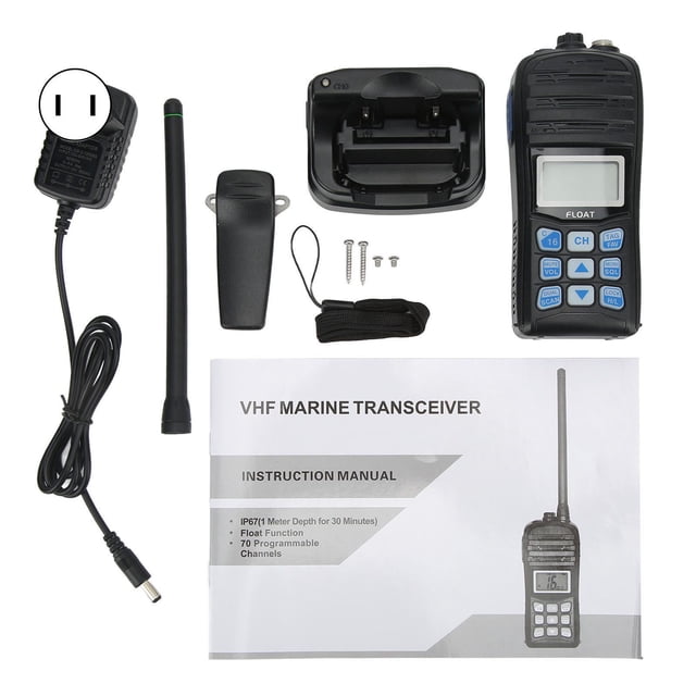 Walkie Talkie marino portátil IP67 impermeable flotante 5W VHF transceptor para barcos de logística portuaria AC100-240V enchufe estadounidense