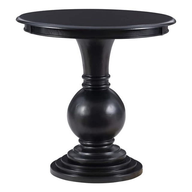 Powell Furniture Linon Aspen Table d'Appoint Ronde en Bois, Noire