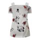 thumbnail image 5 of Mujeres Casual Adelgazante Draw Back Impreso Manga corta Cuello en V Encaje Hombro frío Tops OAVQHLG3B Store lin121212, 5 of 5