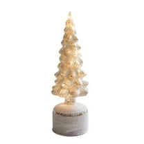 NWOKYZGH Rotating Light-Up Glass Christmas Tree Ornament Spinning Crystal Table Decorations