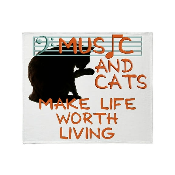 CafePress - Musicandcats Throw Blanket - Soft Fleece Throw Blanket, 50"x60" for All Ages