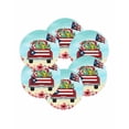 thumbnail image 7 of 13 Inch Round Placemats Set of 6, Puerto Rican Flag Non Slip Heat Insulation PP Table Mats, Vintage Country Truck Flowers Blue Beige Washable Place Mats for Kitchen Dining Party Table Decor, 7 of 7