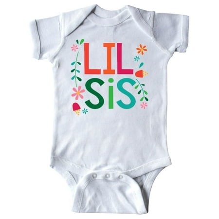 

Inktastic Lil Sis Girls Sister Announcement Gift Gift Baby Girl Bodysuit
