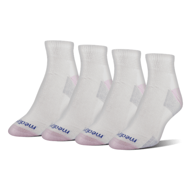 MediPeds - MediPeds Women's NanoGLIDE Non-Binding Quarter Sock, 4-Pack