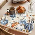 thumbnail image 3 of Fall Blue Pumpkin Placemats Set of 4, Thanksgiving Autumn Daisy Beige Vintage Washable Wipeable Table Mats for Dining Tables, Indoor Outdoor Kitchen Place Mats for Holiday Party Table Decor, 3 of 9