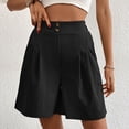 thumbnail image 2 of Owordtank Womens Flowy Bermuda Shorts Loose Solid Color High Waist Wide Leg Soft Shorts, 2 of 4