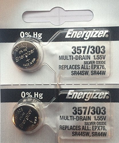 Energizer Battery 357/303 Multi Drain Silver Oxide 1.55V ((2pcs per Pack)