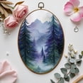 thumbnail image 7 of Canvas Wall Art Mystical Twilight Forest Purple Blue Green Hues Oval Framed Canvas Prints Vintage Wall Hanging Decor for Home Office Decorations 8.6"x11.4", 7 of 7