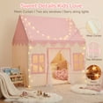 thumbnail image 3 of Wilwolfer Kids Play Tent Toys for 3-12 Years Toddlers Girls Playhouse with Star Lights & Mat Indoor Outdoor (Pink & Yellow), 3 of 7