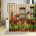 thumbnail image 5 of Town Street Flowers Shower Curtain Blue Wooden Door Spring Italian European Landscape Modern Nordic Home Decor Bathroom Curtains, 5 of 6