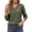 Green, variant on Womens Eyelet Blouses Casual Long Sleeve Shirts Dressy V Neck Fall Lace Tops with Decorative Button