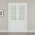 thumbnail image 2 of 48" x 80" 6-Lite Frosted Glass Double Doors with French Door Ready-to-Assemble Jamb, Solid Door, Silver Levers & Hinges, Interior Door, Pre-finished & Paintable, White, 2 of 8