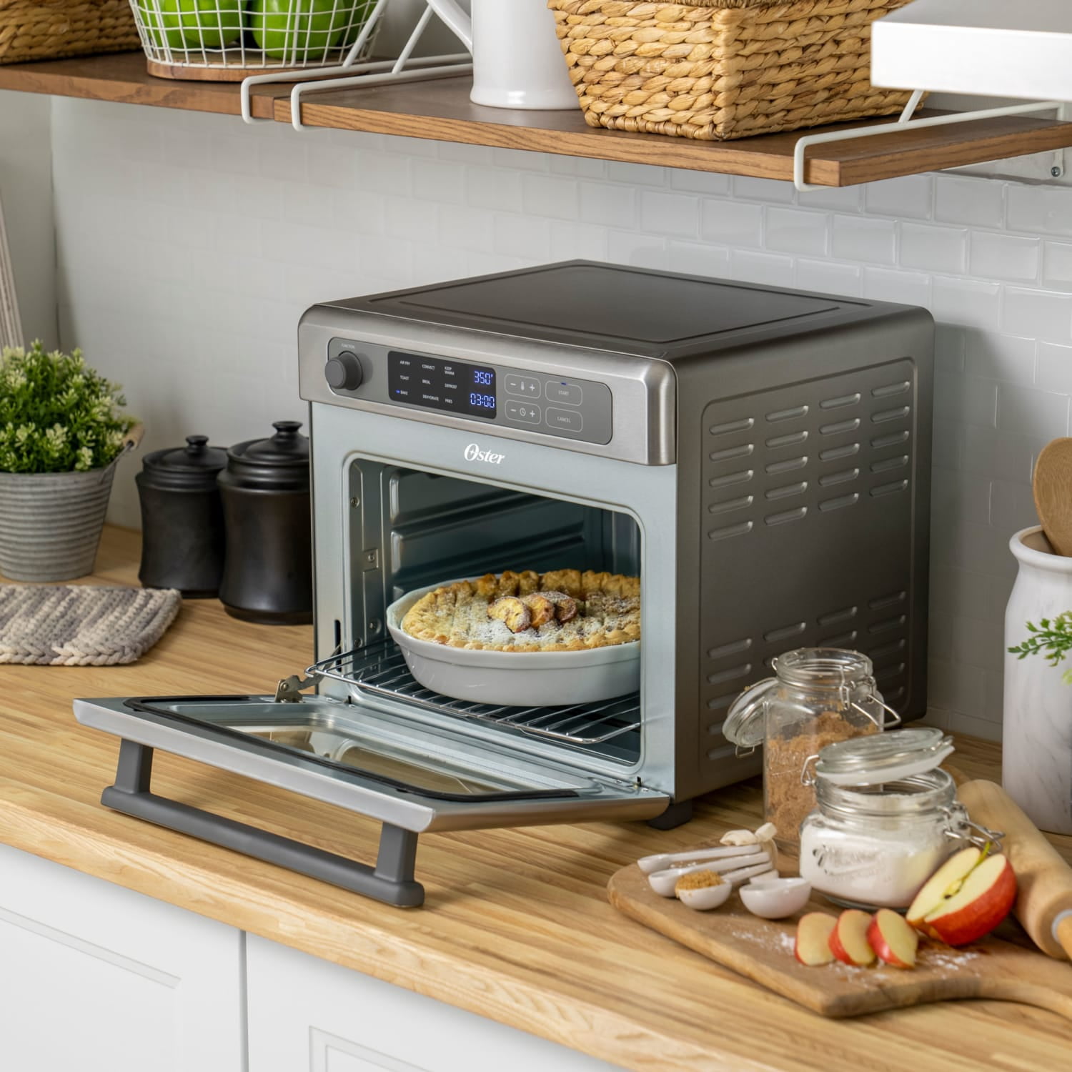Oster Digital RapidCrisp Air Fryer Oven, 9-Function Countertop Oven with Convection