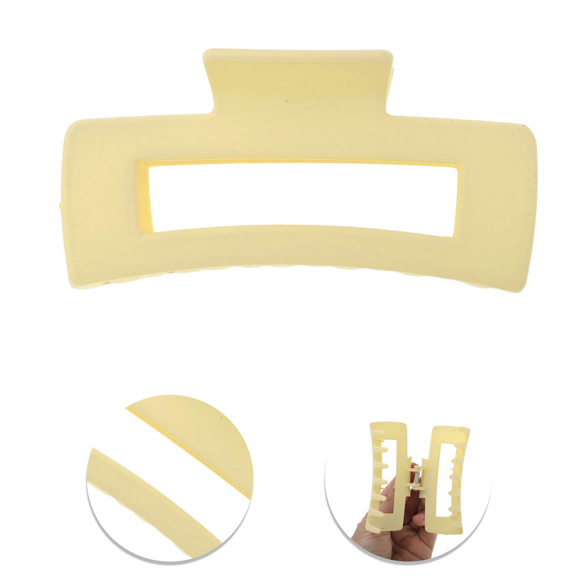 Unique Bargains Rectangle Hair Clips for Home Use 1 Pc Yellow