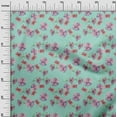 thumbnail image 2 of oneOone Cotton Poplin Twill Aquamarine Fabric Flower & Leaves Watercolor Diy Clothing Quilting Fabric Print Fabric By Yard 56 Inche Wide, 2 of 4