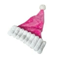 thumbnail image 2 of Christmas Santa Claus Hat for Adult Soft Plush Holiday Hat Pink Free Size, 2 of 2