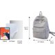 thumbnail image 2 of Mochila bonita, bolso de pana esponjoso estético, estuche para lápices con sonrisa, estuche para bolígrafos (gris, mochila), pana de alta calidad, suave y cómoda, 2 of 5