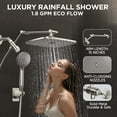 thumbnail image 4 of Veken Wide Brushed Nickel Rain Shower Head with Handheld, High Pressure Rainfall Showerhead Combo with Arm for Bathroom Accessories, Home Decor, Detachable Dual Shower with Multi Modes Handheld Spray, 4 of 4