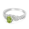 thumbnail image 3 of 10k White Gold Oval Peridot And Diamond Ring, 3 of 6