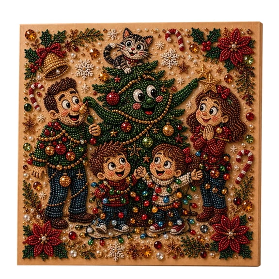 Clearance Christmas Diamond Art Kits for Adults, Christmas Pearl Art DIY Kit, Fall Home Decor Wall Art, Christmas Fall DIY Party Gift for Beginner Kiddo Teens Women Men (F)