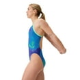thumbnail image 2 of Speedo Maillot de Bain une Pièce Imprimé Turnback Endurance+ à Fines Bretelles - Under Current/Sugar Blue, 22, 2 of 3