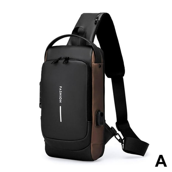 Waterproof Anti-Theft Crossbody Bag for Men and Women, with USB Charging Port Waterproof Crossbody Shoulder Bag Sling Backpack, Perfect for Travel, Work, and Outdoor Activities