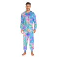 thumbnail image 3 of FORMRS Onesies Pajama for Adults Unisex Hoodie Winter Jumpsuit One Piece Sleepwear, Sizes S-2XL, Neon Starfish Pattern, 3 of 7