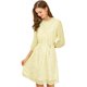 thumbnail image 1 of Vestido Floral Vintage A-Línea Escote Con Ribete De Volantes Cintura Del Lazo Para Mujeres Beige M Unique Bargains Vestido, 1 of 6