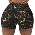 thumbnail image 2 of Lsque Christmas Gold Deers1 Pattern High Waisted Biker Shorts for Women-Tummy Control Fitness Athletic Workout Running Yoga Gym Shorts,Moisture-Wicking-Small, 2 of 9