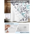 thumbnail image 5 of No Hook Shower Curtain with Snap-in Liner, Aqua Grey Botanical Waterproof Fabric Bathroom Curtains, Watercolor Spring Floral Summer Leaf Bath Curtains & Mesh Top Window Standard 72''x72'', 5 of 9