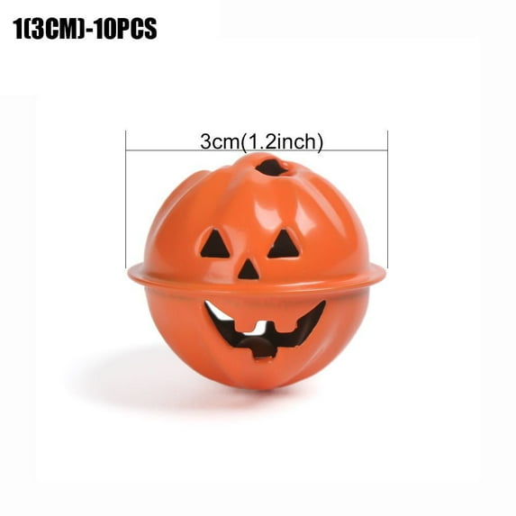 10PCS Home Decoration Metal Cute DIY Tree Decorations Pumpkin Head Bells Hanging Decor Halloween Bell 1(3CM)-10PCS