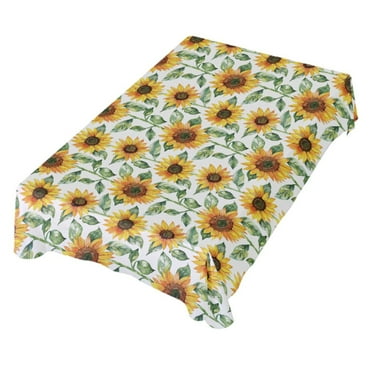 JSTEL Sunflowers Watercolour Table Cloth Rectangle 54 x 72 Inch Tablecloth Anti Wrinkle Table Cover for Dining Kitchen Parties