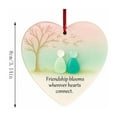 thumbnail image 3 of romoty Sea Glass Style Friendship Heart Pendant, 3.14" Artistic Pebble Art Acrylic Ornament for Best Friend Gift, Car Mirror & Soulful Home Decor, 3 of 7
