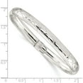 thumbnail image 3 of Sterling Silver 7mm Diamond-Cut Flexible Bangle (6.5 X 7) Made In India qb614, 3 of 5