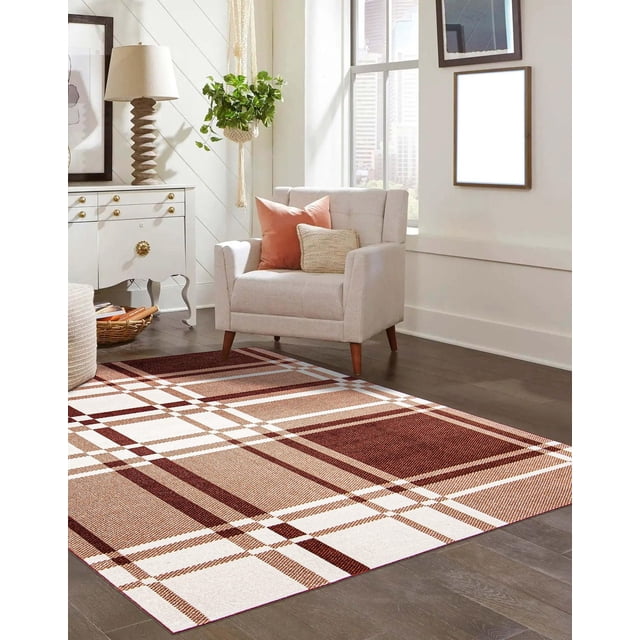ECARPET Washable Plaid Area Rug & Runner for Kitchen, Bedside, Living Room, Hallway
