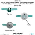 thumbnail image 5 of Dual Air Gap for Double Drawer or Two Separate Dishwashers with Skirted Cap and Extra Long Thread for Thick or Thin Countertops (AG200-004, AG200-001, T52, AMERIGAP), 5 of 9