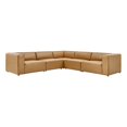thumbnail image 2 of Modway Mingle 5-Piece Modern Faux Leather Sectional Sofa in Tan, 2 of 14