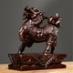 thumbnail image 4 of Ebony wood carved Qilin figurines, a pair of male and female, for home decoration, auspicious for wealth, living room, and feng shui., 4 of 4