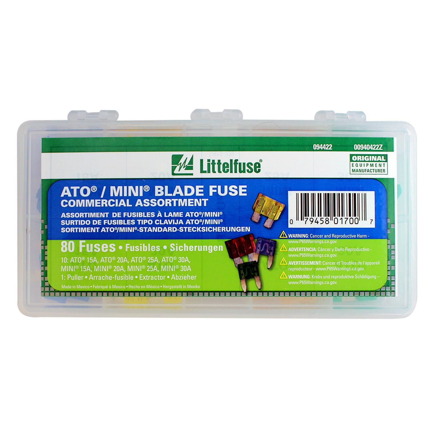 Littelfuse 80 Pc QCS Pro ATO & MINI Fuse Assortment with Installer