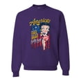 thumbnail image 1 of Wild Bobby, Betty Boop America Land of the Free Home of the Brave Betty Boop Unisex Crewneck Sweatshirt, Purple, Large, 1 of 5