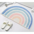 thumbnail image 3 of Cute Rainbow Sugar Colors Bathroom Rugs Non-Slip Washable Absorbent Plush Microfiber Floor Doormats Bath Mat Super Soft for Entrance Decoration Indoor Water Absorption (Blue, 50 * 80cm), 3 of 12