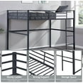thumbnail image 4 of Metal Loft Bed Twin Size, Heavy Duty Loft Bed Frame with Safety Guard Rails & Flat Ladder, LoftBed for Dorm, Apartment (Black, Twin), 4 of 17