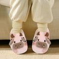 thumbnail image 4 of Fuzzy Cow Slippers for Kids Cute Fluffy Cow Toddler House Slippers Girls Boys Animal Cartoon House Shoes for Indoor Outdoor, 4 of 6