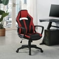 thumbnail image 2 of Influx Gaming Chair in Black Faux Leather with Red Accents, 2 of 12