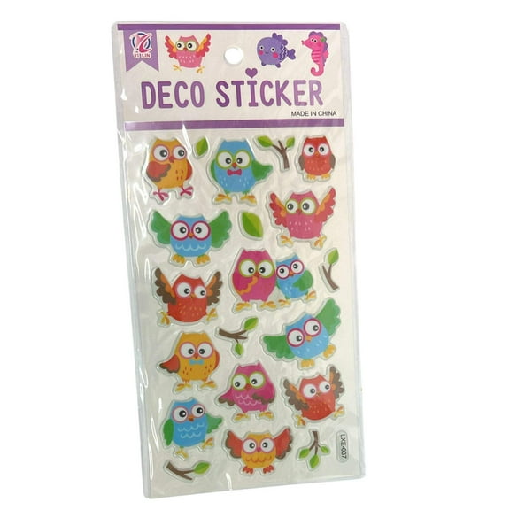 Puffy Action 3D Owl Embossed Stickers with Googly Eyes: 1CT