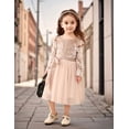 thumbnail image 3 of Lanbubble Toddler Girls Dresses Long Sleeve Velvet Tutu Dress Tulle Birthday Party Princess Dress for girl 1-6T, 3 of 11